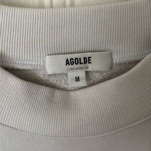 AGOLDE T-shirt sweatshirt French Terry Cotton Boxy off white Puff Shoulders.